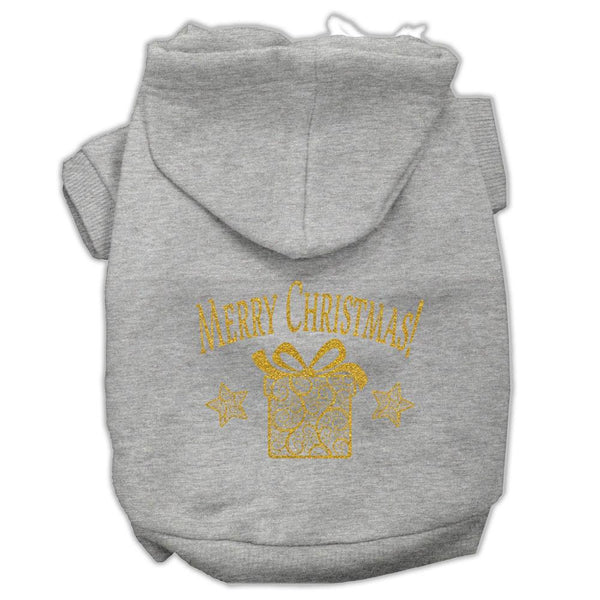 Golden Christmas Present Pet Hoodies Grey Size XXXL (20)