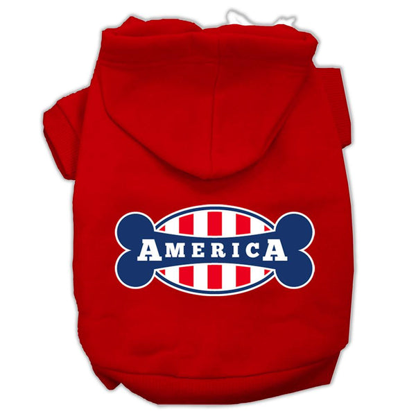 Bonely in America Screen Print Pet Hoodies Red Size Lg (14)