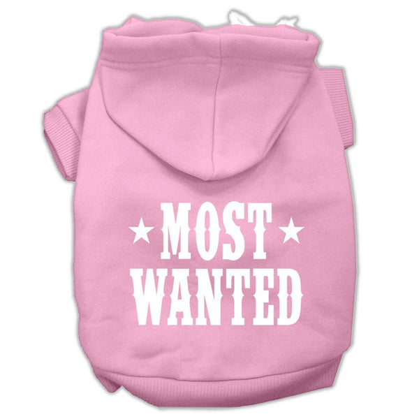 Most Wanted Screen Print Pet Hoodies Light Pink Size Lg (14)