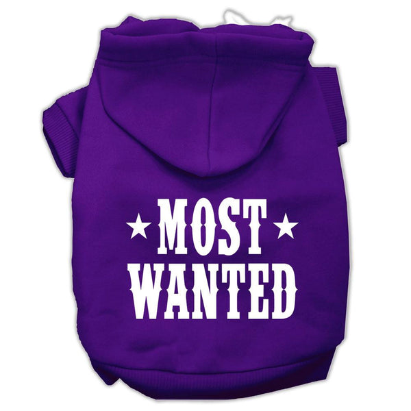 Most Wanted Screen Print Pet Hoodies Purple Size Lg (14)