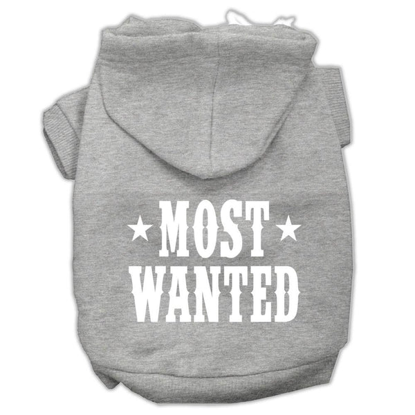 Most Wanted Screen Print Pet Hoodies Grey Size Med (12)