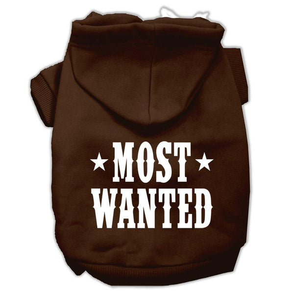 Most Wanted Screen Print Pet Hoodies Brown Size Sm (10)