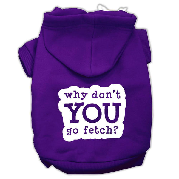 You Go Fetch Screen Print Pet Hoodies Purple Size XS (8)