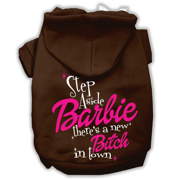 New Bitch in Town Screenprint Hoodie Brown S (10)