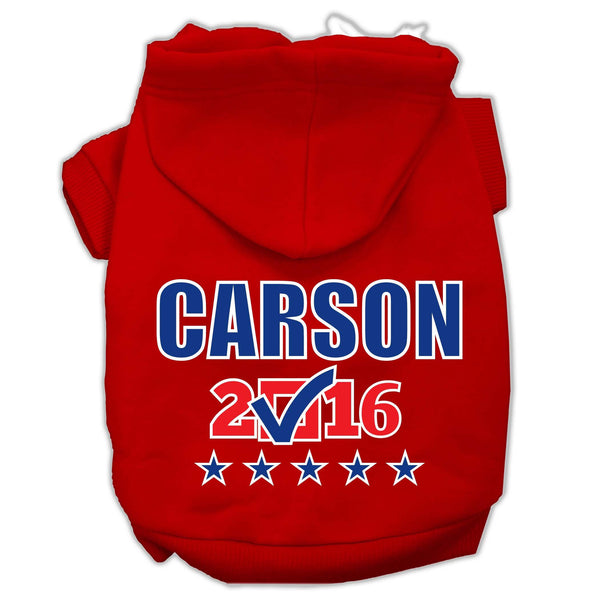 Carson Checkbox Election Screenprint Pet Hoodies Red Size XS (8)