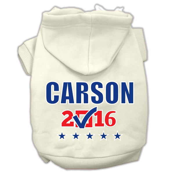 Carson Checkbox Election Screenprint Pet Hoodies Cream Size XXXL(20)