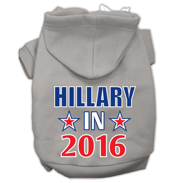 Hillary in 2016 Election Screenprint Pet Hoodies Grey Size L (14)