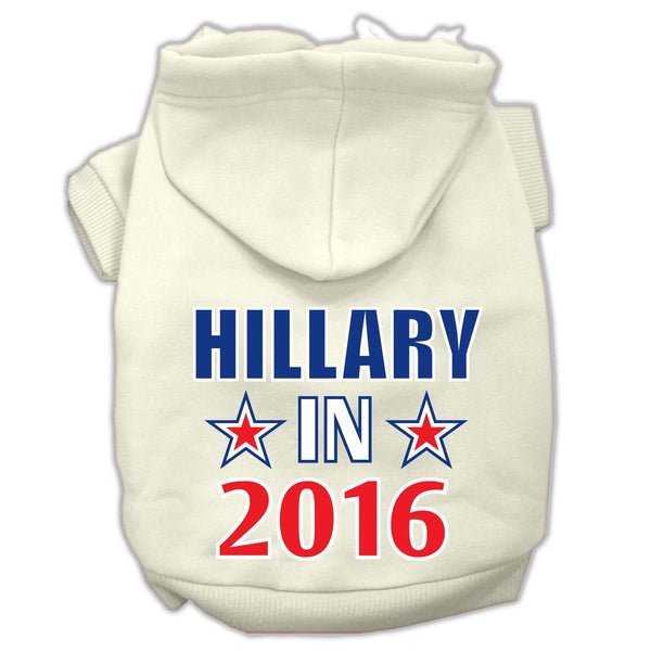 Hillary in 2016 Election Screenprint Pet Hoodies Cream Size M (12)