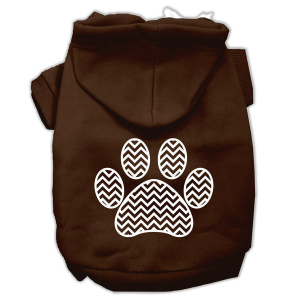 Chevron Paw Screen Print Pet Hoodies Brown Size XL (16)