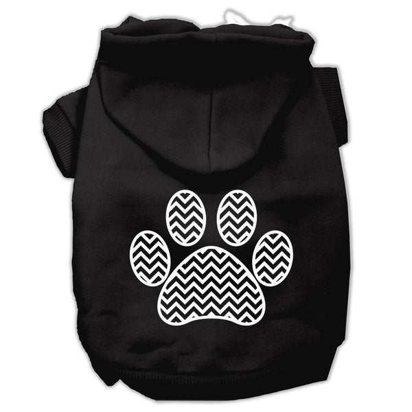 Chevron Paw Screen Print Pet Hoodies Black Size XXXL (20)