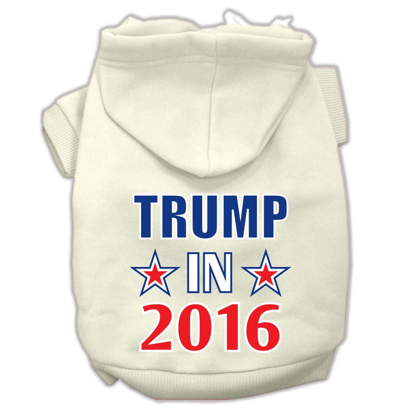 Trump in 2016 Election Screenprint Pet Hoodies Cream Size L (14)