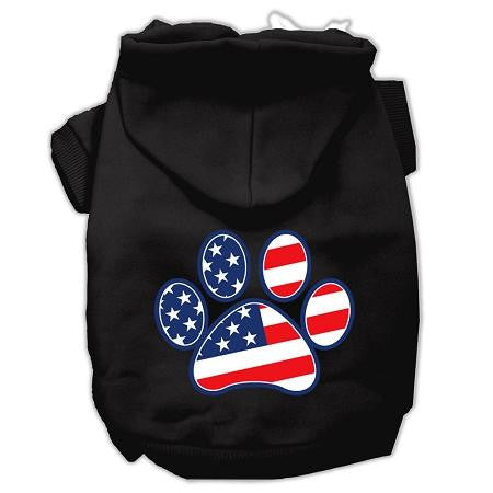 Patriotic Paw Screen Print Pet Hoodies Black XXL (18)