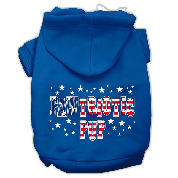 Pawtriotic Pup Screen Print Pet Hoodies Blue Size Lg (14)