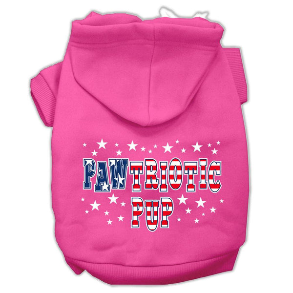 Pawtriotic Pup Screen Print Pet Hoodies Bright Pink Size L (14)