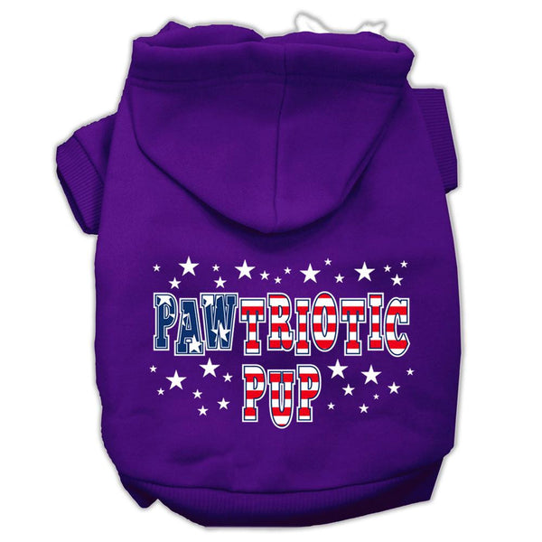 Pawtriotic Pup Screen Print Pet Hoodies Purple Size L (14)