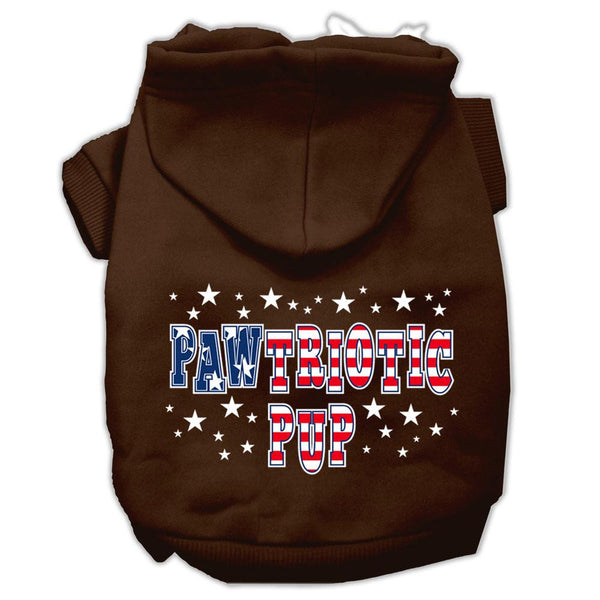 Pawtriotic Pup Screen Print Pet Hoodies Brown Size XL (16)