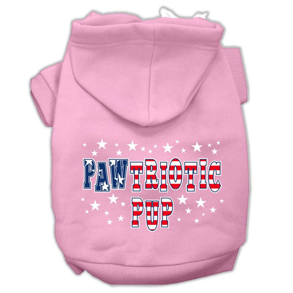 Pawtriotic Pup Screen Print Pet Hoodies Light Pink XXXL(20)