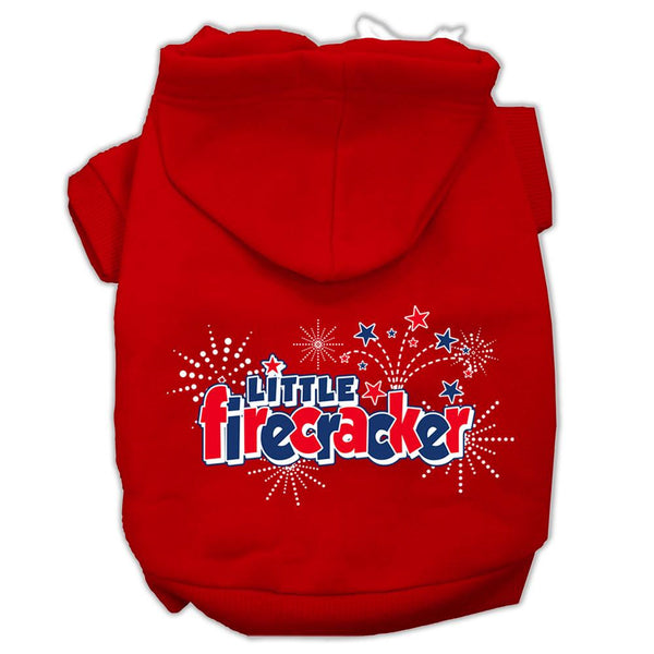 Little Firecracker Screen Print Pet Hoodies Red Size L (14)