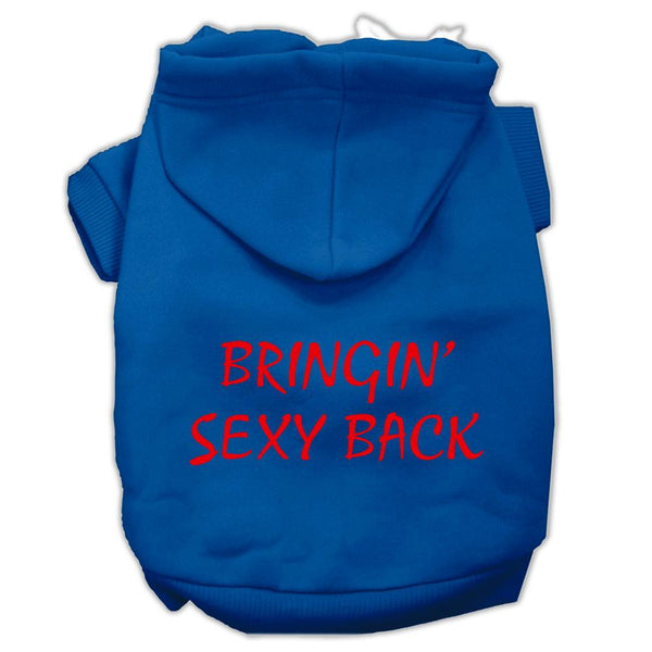 Bringin' Sexy Back Screen Print Pet Hoodies Blue Size Lg (14)