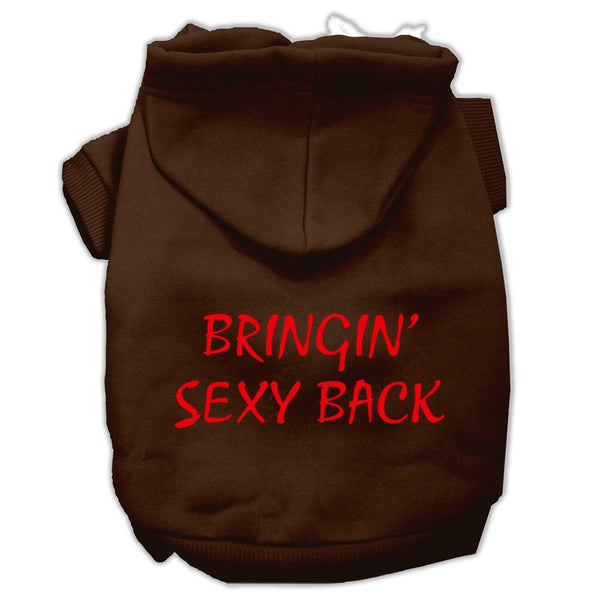 Bringin' Sexy Back Screen Print Pet Hoodies Brown Size Lg (14)