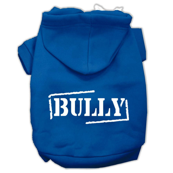 Bully Screen Printed Pet Hoodies Blue Size Lg (14)