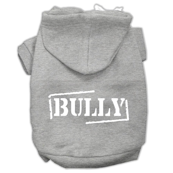 Bully Screen Printed Pet Hoodies Grey Size Lg (14)