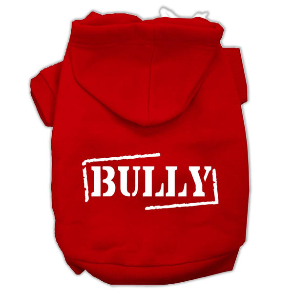 Bully Screen Printed Pet Hoodies Red Size Lg (14)