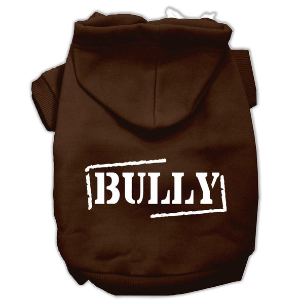 Bully Screen Printed Pet Hoodies Brown Size Med (12)