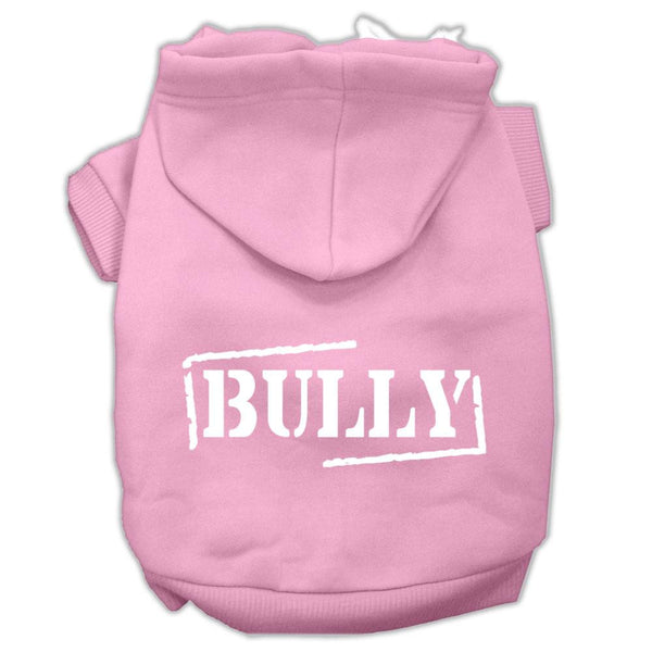 Bully Screen Printed Pet Hoodies Light Pink Size Sm (10)