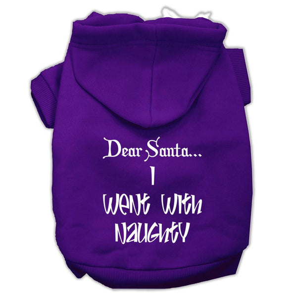 Dear Santa I Went with Naughty Screen Print Pet Hoodies Purple Size Med (12)