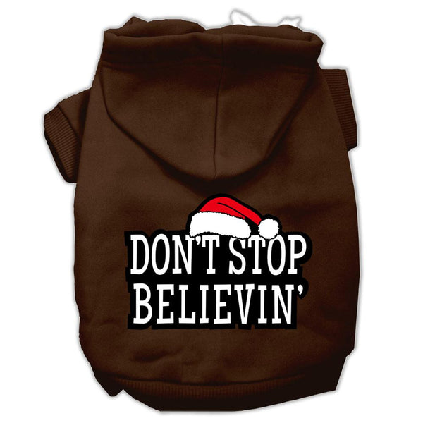 Don't Stop Believin' Screenprint Pet Hoodies Brown Size XXL (18)