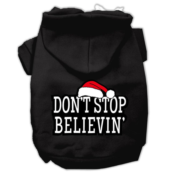 Don't Stop Believin' Screenprint Pet Hoodies Black Size XXXL (20)