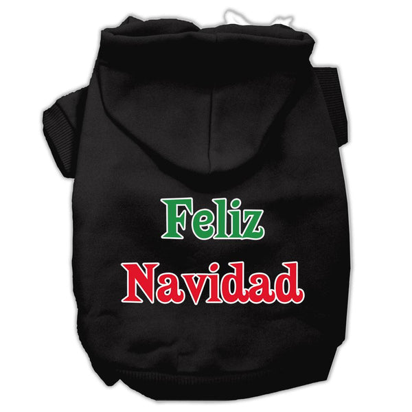 Feliz Navidad Screen Print Pet Hoodies Black XXXL(20)