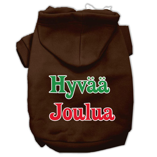 Hyvaa Joulua Screen Print Pet Hoodies Brown L (14)