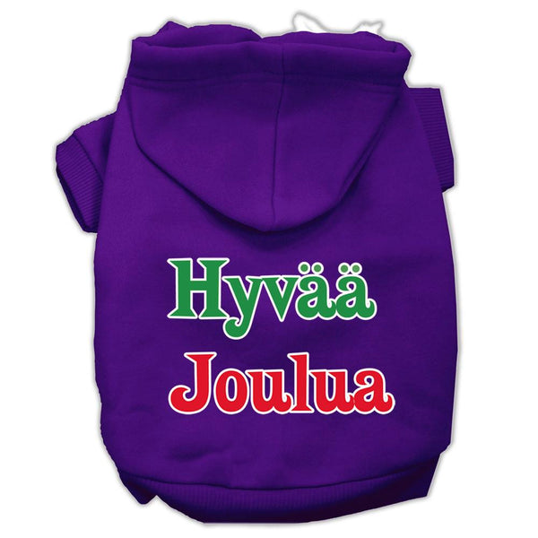 Hyvaa Joulua Screen Print Pet Hoodies Purple L (14)