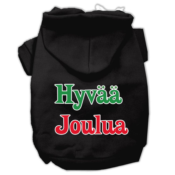 Hyvaa Joulua Screen Print Pet Hoodies Black XXXL(20)