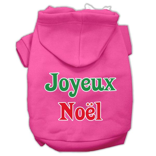 Joyeux Noel Screen Print Pet Hoodies Bright Pink L (14)