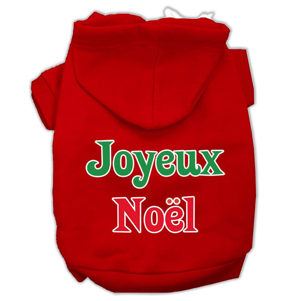 Joyeux Noel Screen Print Pet Hoodies Red Size XL (16)