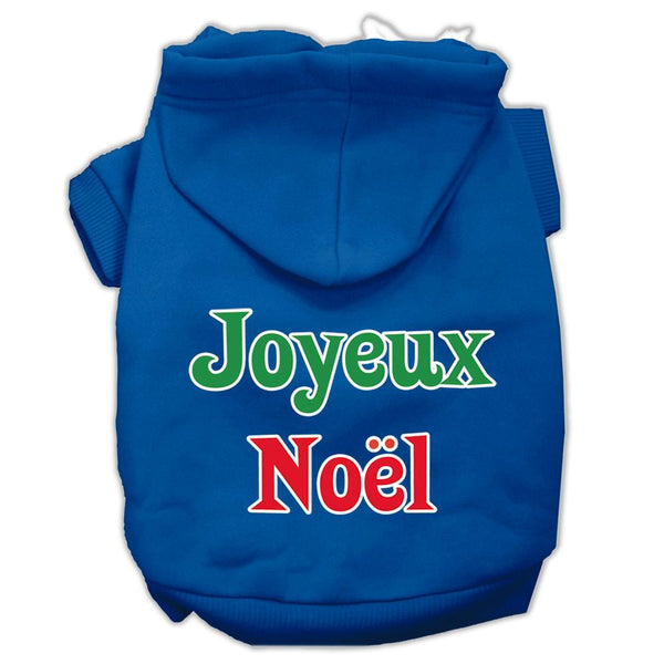 Joyeux Noel Screen Print Pet Hoodies Blue XS (8)