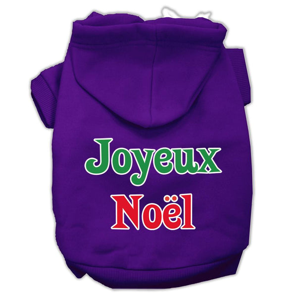 Joyeux Noel Screen Print Pet Hoodies Purple XXL (18)