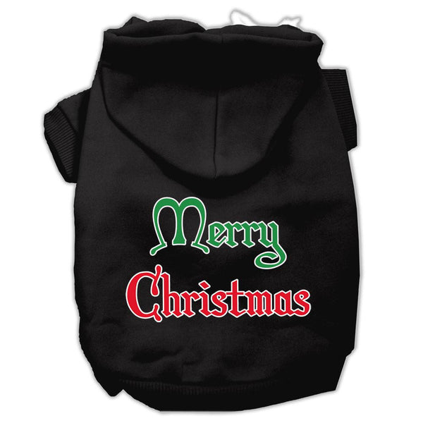 Merry Christmas Screen Print Pet Hoodies Black Size XXXL (20)