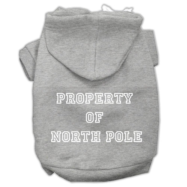 Property of North Pole Screen Print Pet Hoodies Grey Size L (14)