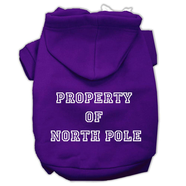 Property of North Pole Screen Print Pet Hoodies Purple Size L (14)