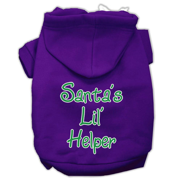 Santa's Lil' Helper Screen Print Pet Hoodies Purple Size XS (8)