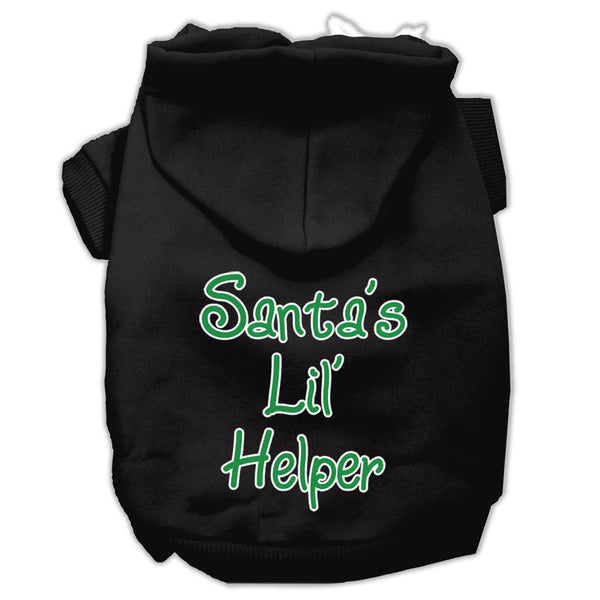 Santa's Lil' Helper Screen Print Pet Hoodies Black Size XXXL (20)