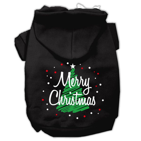 Scribbled Merry Christmas Screenprint Pet Hoodies Black Size XXL (18)