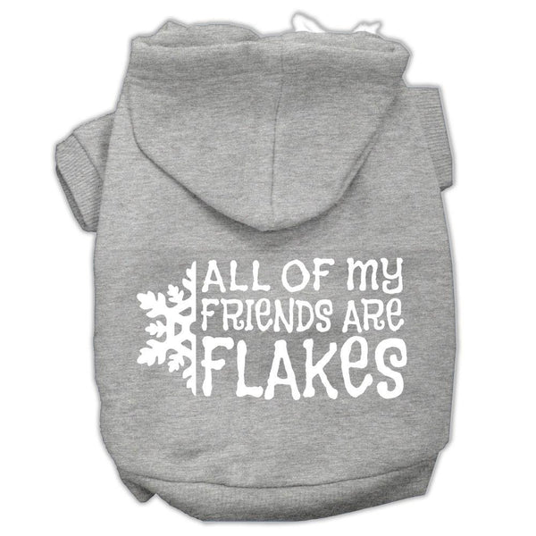 All my friends are Flakes Screen Print Pet Hoodies Grey Size L (14)