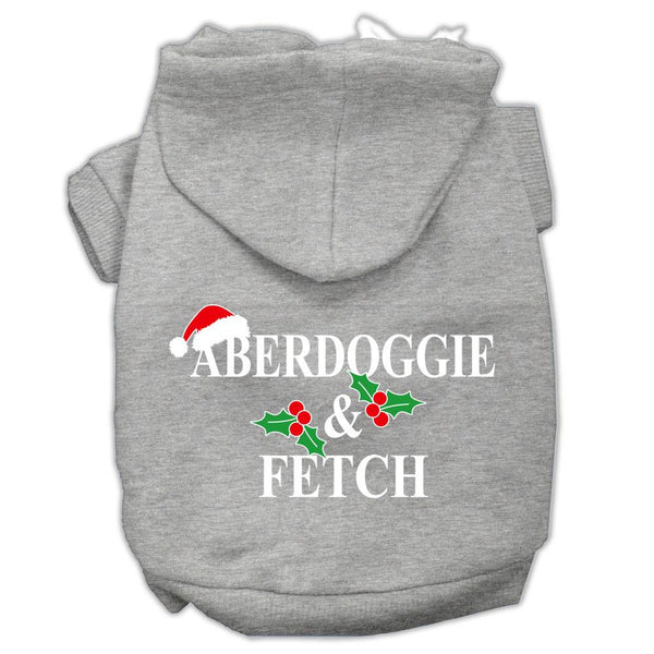 Aberdoggie Christmas Screen Print Pet Hoodies Grey Size XS (8)