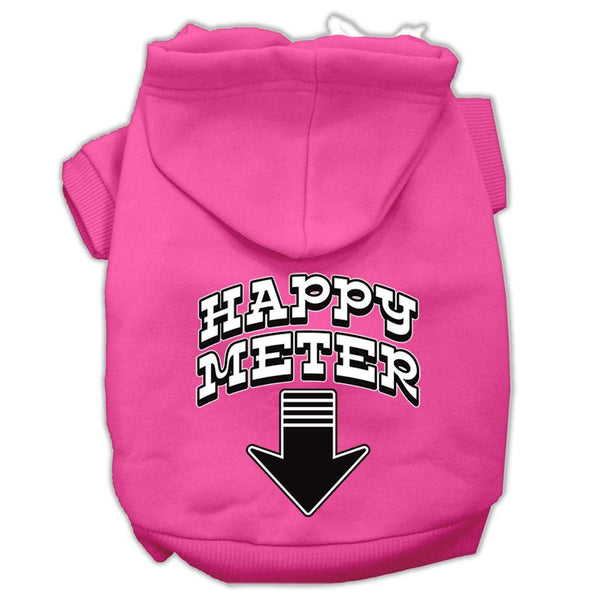 Happy Meter Screen Printed Dog Pet Hoodies Bright Pink Size Sm (10)