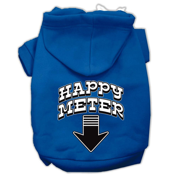 Happy Meter Screen Printed Dog Pet Hoodies Blue Size XS (8)